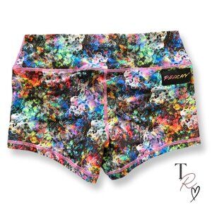 Peachy Athletic NWT Peach Perfect Galaxy Print Booty CrossFit Shorts Size Medium